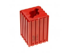 Plastový box pro upínač nástroje typu ABS 40, modul 5x5, 1 dutina, červená