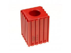 Plastový box pro upínač nástroje typu HSK 32, modul 5x5, 1 dutina, červená