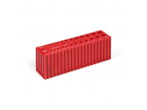 Plastový box pro ukládání vrtáků o průměru 1–13,5 mm, modul 20x5, 26 dutin, červená