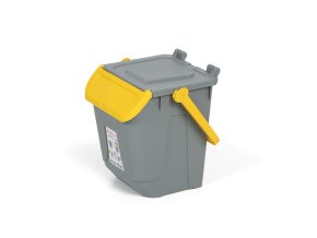 Plastový odpadkový koš na třídění odpadu ECOLOGY, 25 l, šedá/žlutá