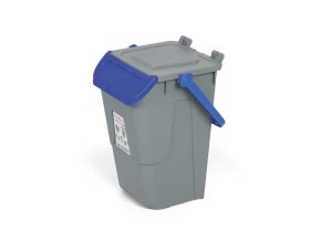 Plastový odpadkový koš na třídění odpadu ECOLOGY II, 35 l, šedá/modrá