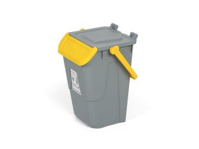 Plastový odpadkový koš na třídění odpadu ECOLOGY II, 35 l, šedá/žlutá