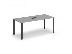 Stůl INFINITY 1800 x 900 x 750, šedá + stolní zásuvka TYP IV, černá
