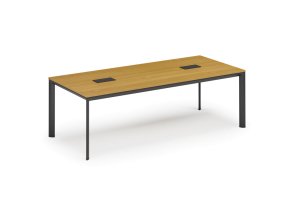 Jednací stůl PRIMO INVITATION, 240x120 cm, buk + 2x stolní zásuvka TYP I, černá