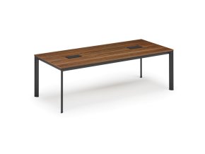 Jednací stůl PRIMO INVITATION, 240x120 cm, ořech + 2x stolní zásuvka TYP I, černá