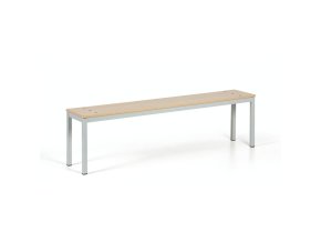 Šatní lavice, sedák - lamino, délka 1500 mm, šedé nohy, bříza