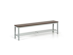 Šatní lavice s botníkem, sedák - lamino, šedé nohy, délka 1500 mm, ořech