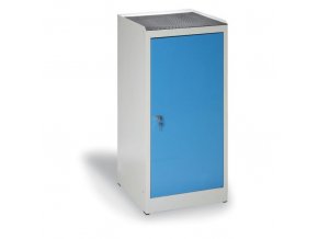 Dílenská policová skříňka na nářadí, 3 police, 1 zásuvka, 450 x 450 x 1020 mm, modré dveře