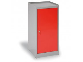 dilenska policova skrinka na naradi 3 police 1 zasuvka 450 x 450 x 1020 mm cervene dvere 1582