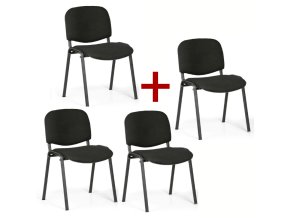 Konferenční židle VIVA 3+1 ZDARMA, černá