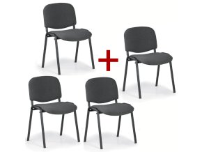 Konferenční židle VIVA 3+1 ZDARMA, šedá