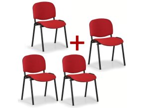 Konferenční židle VIVA 3+1 ZDARMA, červená