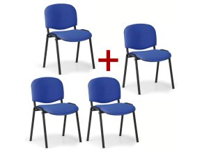 Konferenční židle VIVA 3+1 ZDARMA, modrá