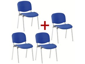Konferenční židle VIVA chrom 3+1 ZDARMA, modrá