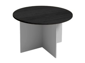 Jednací stůl s kulatou deskou PRIMO GRAY, průměr 120 cm, šedá/wenge