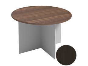 Jednací stůl s kulatou deskou PRIMO FLEXI, průměr 1200 mm, šedá / wenge