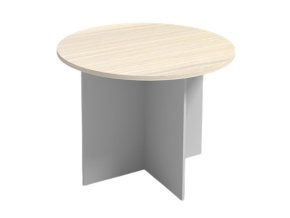 Jednací stůl s kulatou deskou PRIMO GRAY, průměr 100 cm, šedá/bříza