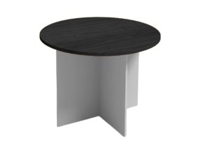 Jednací stůl s kulatou deskou PRIMO GRAY, průměr 100 cm, šedá/wenge
