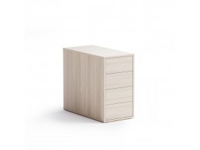 Kancelářský přístavný kontejner BLOCK Wood, 4 zásuvky, dub přírodní