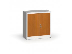 Svařované skříně s lamino dveřmi, 800 x 800 x 400 mm, RAL 7035/třešeň