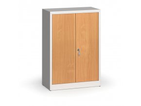 Svařované skříně s lamino dveřmi, 1150 x 800 x 400 mm, RAL 7035/buk