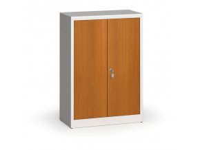 Svařované skříně s lamino dveřmi, 1150 x 800 x 400 mm, RAL 7035/třešeň