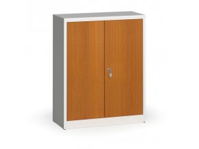 Svařované skříně s lamino dveřmi, 1150 x 920 x 400 mm, RAL 7035/třešeň