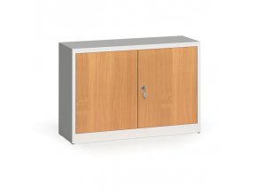Svařované skříně s lamino dveřmi, 800 x 1200 x 400 mm, RAL 7035/buk