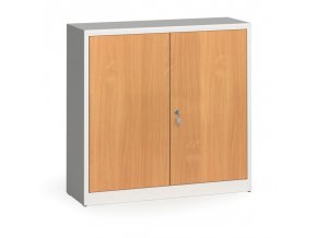 Svařované skříně s lamino dveřmi, 1150 x 1200 x 400 mm, RAL 7035/buk