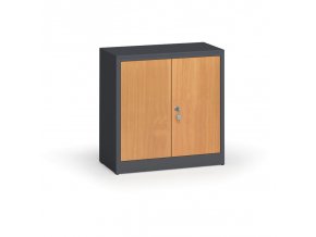 Svařované skříně s lamino dveřmi, 800 x 800 x 400 mm, RAL 7016/buk