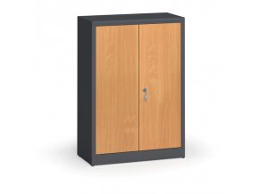 Svařované skříně s lamino dveřmi, 1150 x 800 x 400 mm, RAL 7016/buk