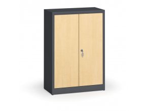 Svařované skříně s lamino dveřmi, 1150 x 800 x 400 mm, RAL 7016/bříza