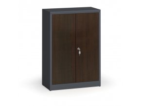 Svařované skříně s lamino dveřmi, 1150 x 800 x 400 mm, RAL 7016/wenge