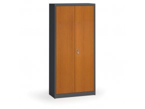 Svařované skříně s lamino dveřmi, 1950 x 920 x 400 mm, RAL 7016/třešeň