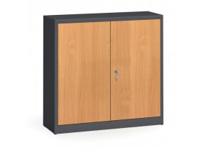 Svařované skříně s lamino dveřmi, 1150 x 1200 x 400 mm, RAL 7016/buk