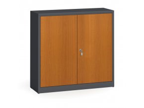 Svařované skříně s lamino dveřmi, 1150 x 1200 x 400 mm, RAL 7016/třešeň