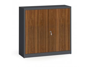 Svařované skříně s lamino dveřmi, 1150 x 1200 x 400 mm, RAL 7016/ořech