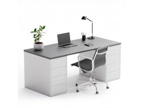 kancelarsky psaci stul s uloznym prostorem block b03 bila grafit 34357