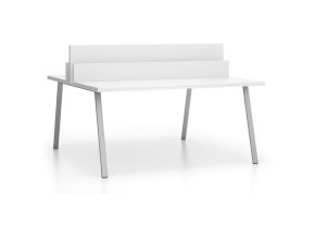 Kancelářský psací stůl DOUBLE LAYERS, s přepážkami, bílá