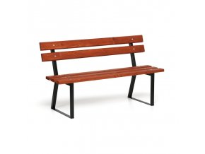 Parková lavička STANDARD s opěradlem, 1500 mm, mahagon tmavý
