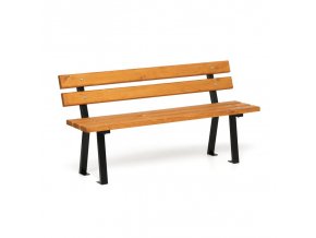 Venkovní lavička WOODY s opěradlem, 1500 mm, limba