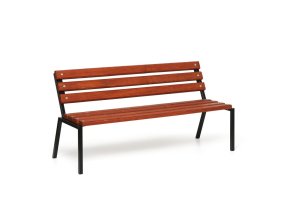 Venkovní lavička STACK, stohovatelná, s opěradlem, 1500 mm, mahagon tmavý