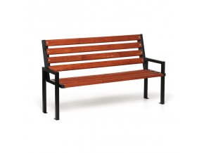Venkovní lavička CITY s opěradlem, 1660 mm, mahagon tmavý