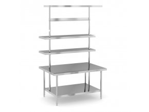 nerezovy pracovni stul s nastavbou 1200 x 850 x 2100 mm 48554