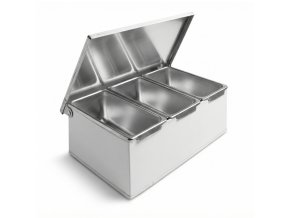 nerezovy zasobnik na 3 prisady 230 x 150 x 90 mm 143063