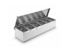 nerezovy zasobnik na 6 prisad 455 x 150 x 90 mm 143062