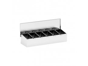 nerezovy zasobnik na 6 prisad 455 x 150 x 90 mm 48571