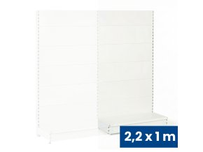 prodejni regal jednostranny plne steny 2200 x 1000 x 450 mm pridavny bila 140839