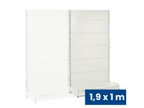prodejni regal jednostranny perfo steny 1900 x 1000 x 450 mm pridavny bila 140869
