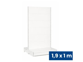 prodejni regal oboustranny plne steny 1900 x 1000 x 900 mm zakladni bila 140943